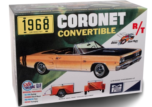 1968 Dodge Coronet Convertible w/Trailer 1:25